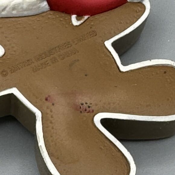 Vtg Matrix Industries Limited Gingerbread Boy Christmas Ornament Santa Hat Bell - Picture 3 of 6